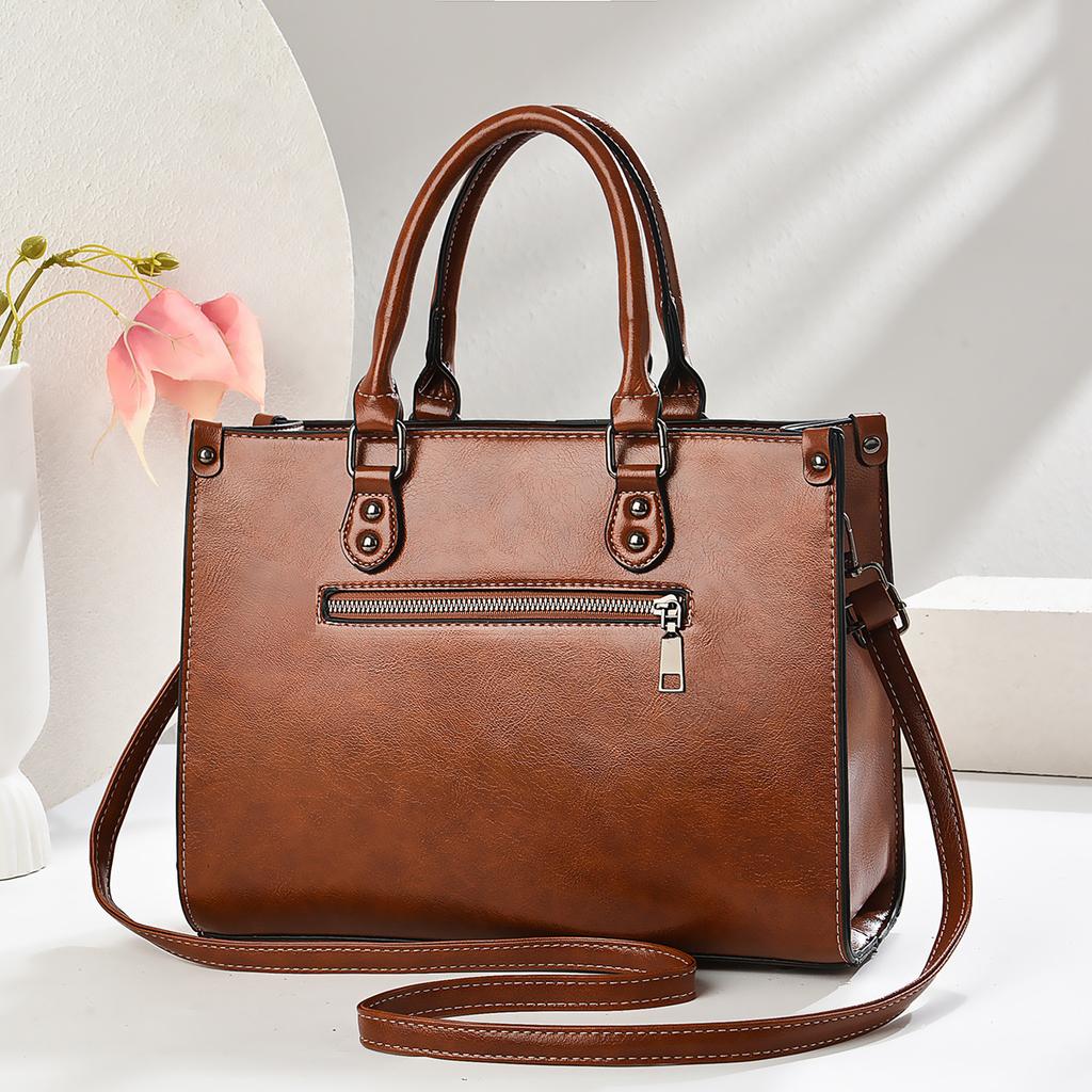 Trendy Oversized Commuter Tote Handbag For Ladies, Multiway European Style Shoulder & Crossbody Daily Bag