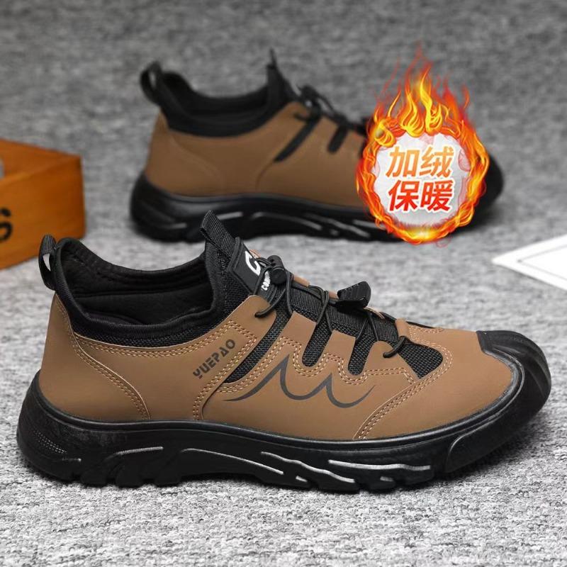 Autumn and winter new men's shoes single cotton fashion outdoor casual shoes mountaineering shoes simple trend tooling shoes a piece