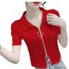 Slim and Slim High Waist Short Half-sleeved Top In Summer New Zipper Design Niche T-shirt for Women