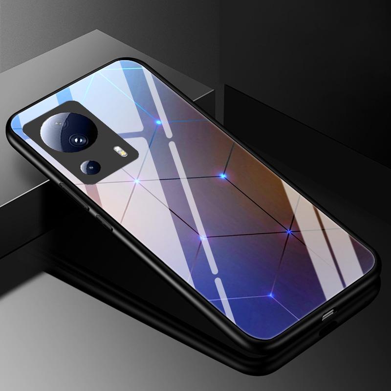 Tempered Glass Case for Xiaomi 13 Lite 5G Cover 13Lite Painted Hard Case for Xiaomi Mi 13 Lite Phone TPU Bumper Xiaomi13Lite