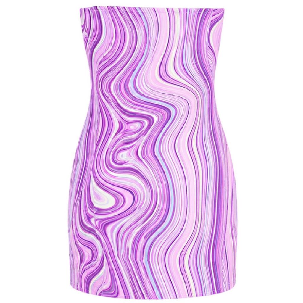 Missy Empire Womens/Ladies Marble Bandeau Slim Mini Dress