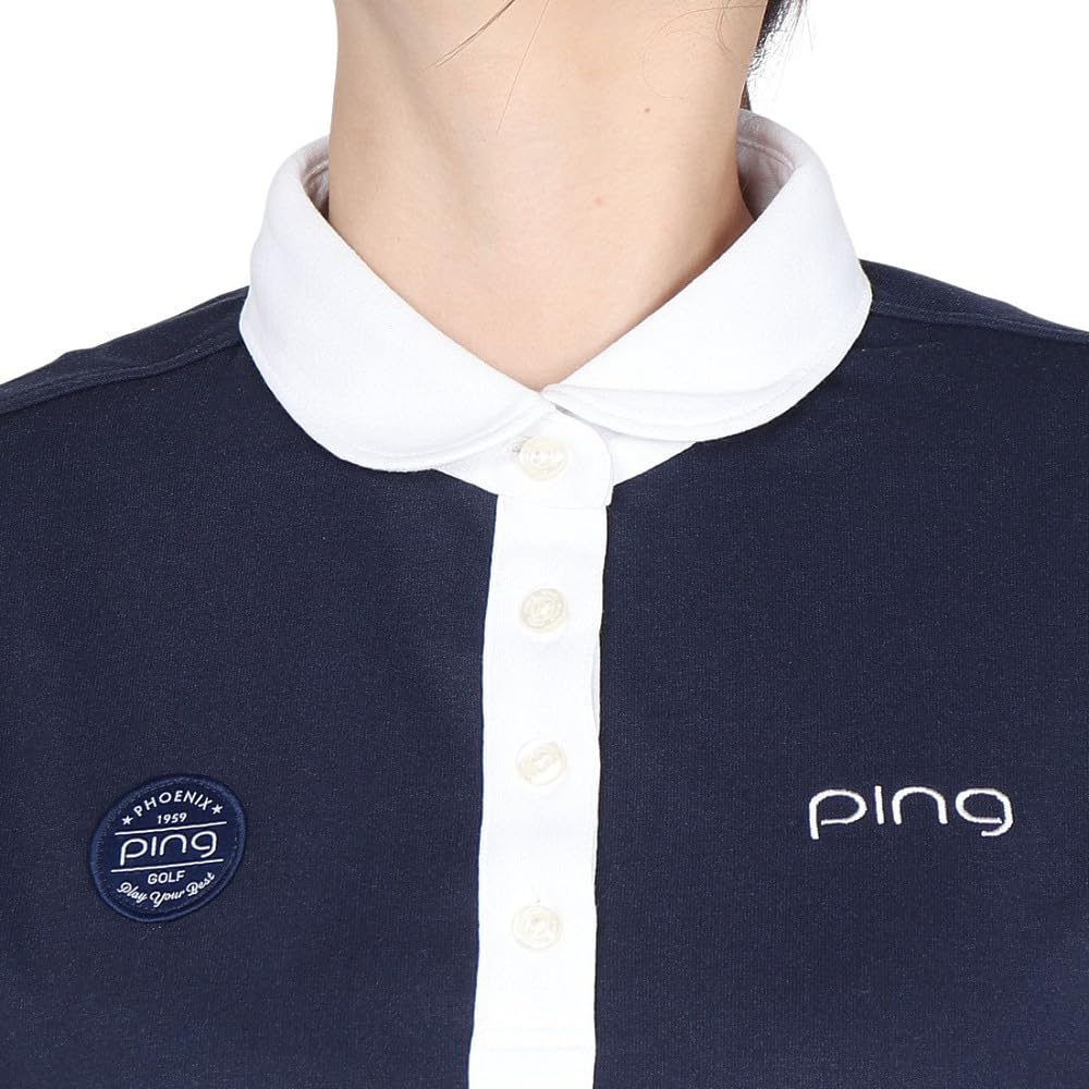 Ping Apparel Women's Long Sleeve Polo Shirt (Moisture-Wicking, Quick-Drying, UV Protection) / Golf / 622-4261900 120_Navy L