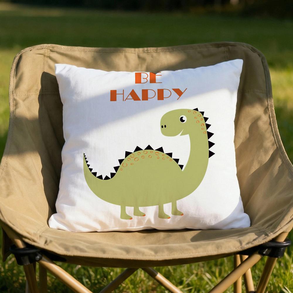 Cute Jurassic Dinosaur Cushion Cover Soft Reversible  Durable Pillow Cover  MultiScene Use for Home  Car Daily Comfort