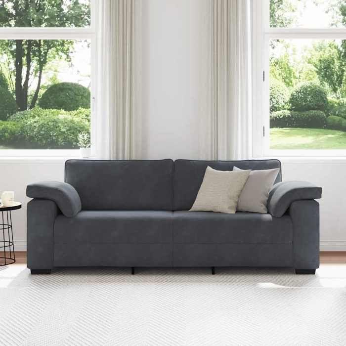 VidaXL 3-seater Sofa Dark Grey 178 Cm Velvet, Sofa, Three-seater Sofa, 3-seater Sofa In Velvet, Divan, Sofa 4105278