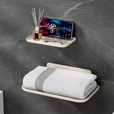 Compact Wall-Mounted Foldable Bathroom Storage Shelf for Clothes and Toiletries