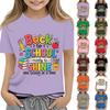 Children's Casual and Fashionable Round-Neck Printed Short-Sleeve Top for Back-to-School