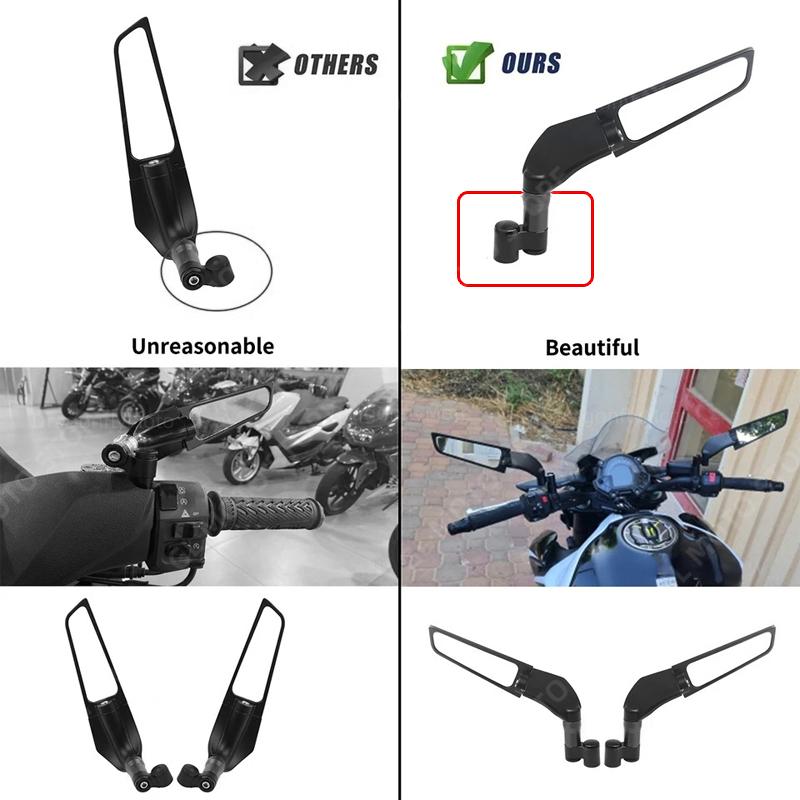 For Kawasaki Z900 Z1000 Z800 Z750 Z650 Z300 Z250 Z125 Motorcycle Wind Wing Side Rearview Mirror Adjustable Rotating Accessories