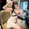 Cute printed high-end pajamas women's summer ice silk college style thin loungewear suspenders pajamas women's summer chest pads
