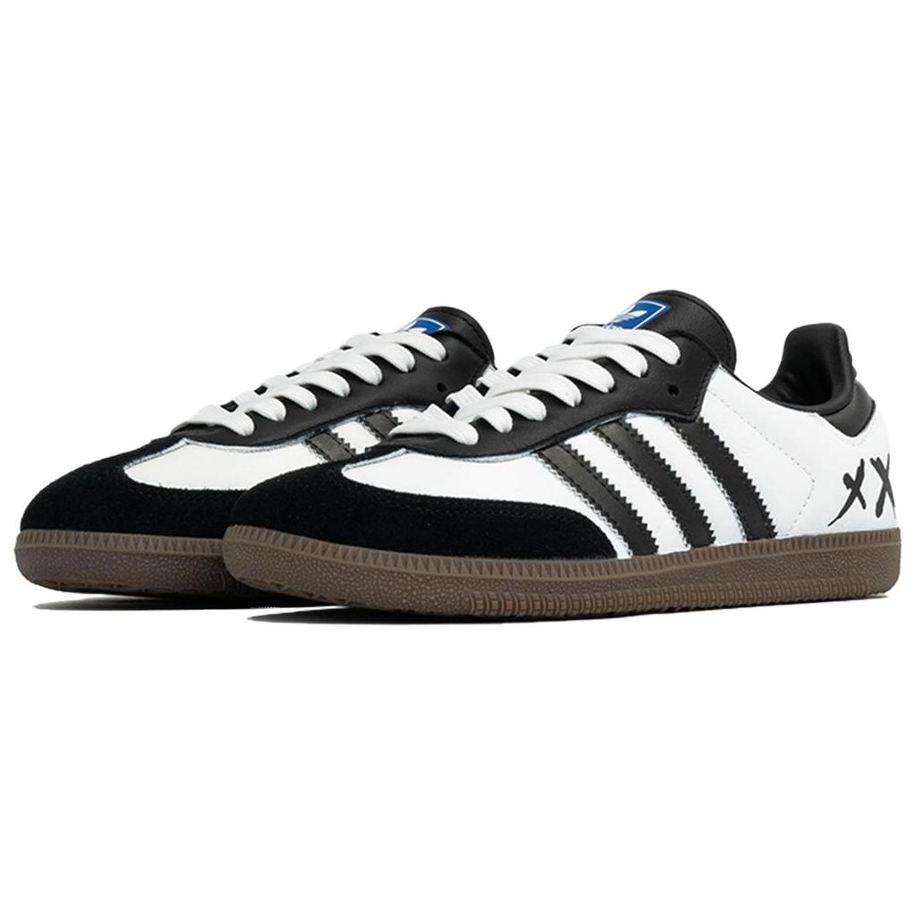 adidas Eredeti SAMBA OG Wan Hua Nong, Fordított Fekete, Bevásárlótáska Kopásálló Alacsony szárú Német Hadsereg Tornacipők B75807(Team1023-S-BOX)