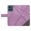 For Motorola Edge 50 5G Case Leather Geometric Line Wallet Phone Cover with Wrist Strap