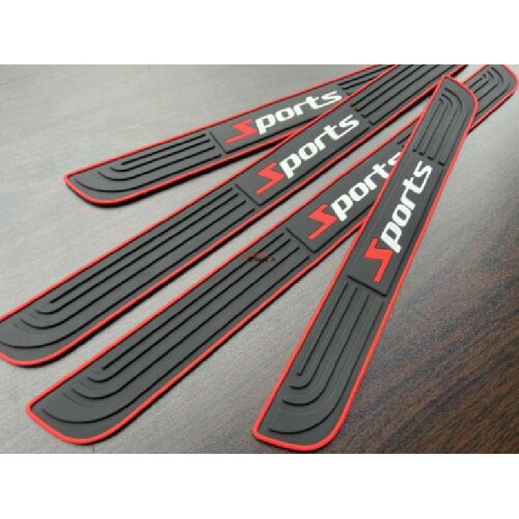 Car Accessories Rubber Door Sill Plate Protection Strip Scuff Guard Auto Sticker