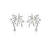 Zircon Flower Stamen Shaped Earrings for Women Gold Color Micro Inlaid Luxury Party Jewelry Exquisite Accessories New Design
