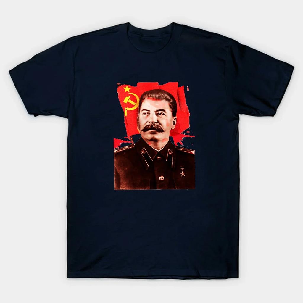 Hot Sale Joseph Stalin Communist Propaganda Poster TShirt 100 Cotton ONeck Summer Short Sleeve Casual Mens Tshirt Size S3XL