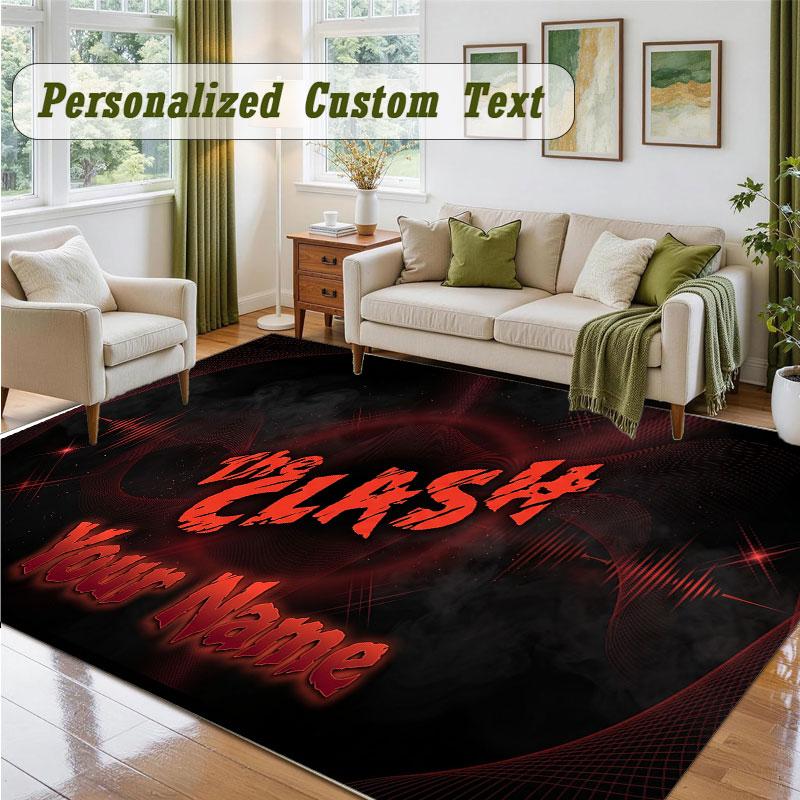 Crystal Velvet Square Rug Custom NameThe Cure Pattern Non Slip Home Floor Decor Rug