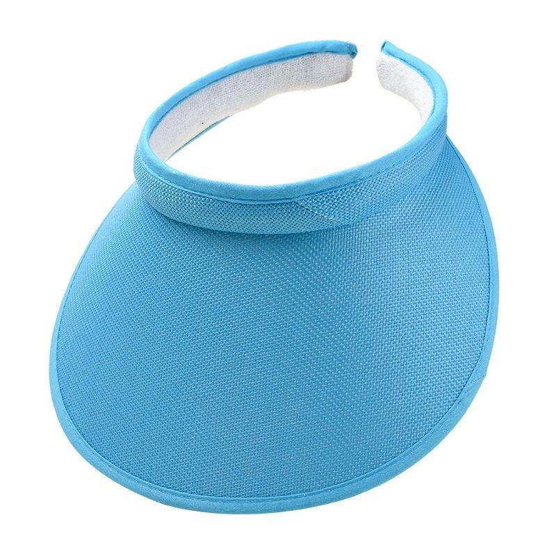Women Summer Empty Top Visors Sun Hat Simple Solid Color Wide Brim Sunscreen Cap Female Outdoor Adjustable Travel Beach Hats