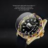 Men's Quartz Watch with Rotatable Bezel, Colored Diamond Inlaid Calendar Watch, Waterproof Night Light Men's Business Watch, Holiday Gift