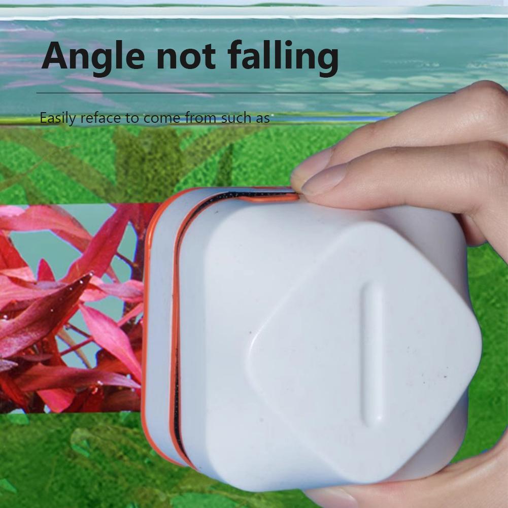 Mini Akvarium Fiskbehållare Magnetisk Borste, Dubbelsidig Rengöringsborste Med Matningsring, Liten Flytande Rengörare Glasrengöringsverktyg Alger Skrapare