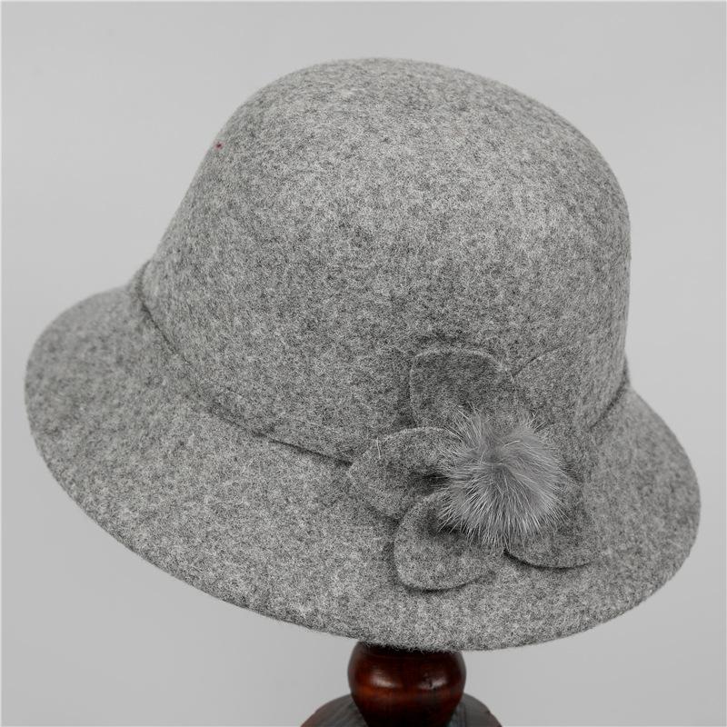 

Wool autumn and winter hats winter bucket hats women s warm bucket hat M（56-58cm）