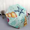 1pc Seashells, Starfish, Oceanic Pattern Umbrella with Plastic Handle,Suitable for All Seasons Home Travel Outdoor UmbrellaDD279