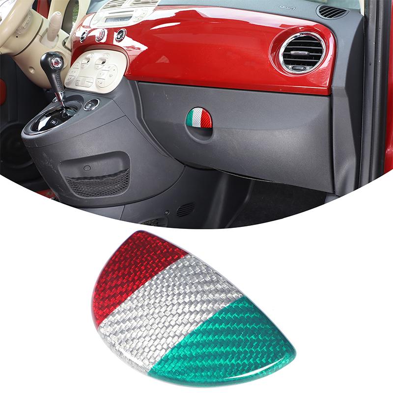 Car Glove Box Switch Cover Trim For Fiat 500 2007-2026 Real Carbon Fiber Interior Car Accessories
