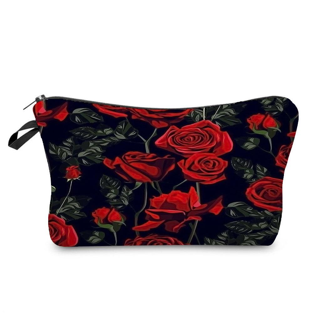 Women Hearts Print Cosmetic Bag Toiletries Organize Travel Storage Case KTB