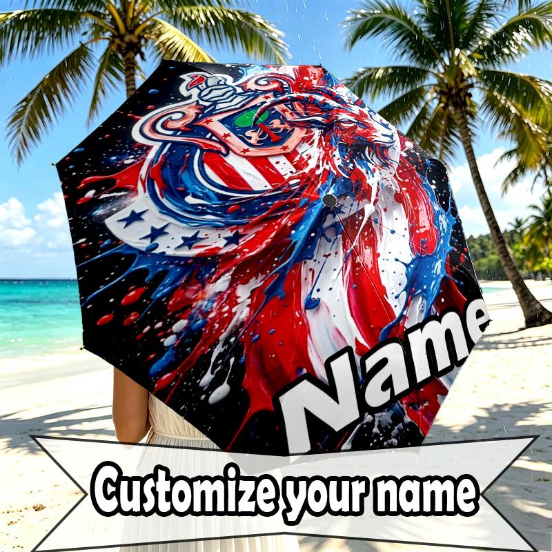 Custom Name Personalized Club Deportivo Guadalajara Print Umbrella, Auto Open Close, 8‑Rib Sturdy Frame, Commute Camping Hiking Use, Birthday Gift