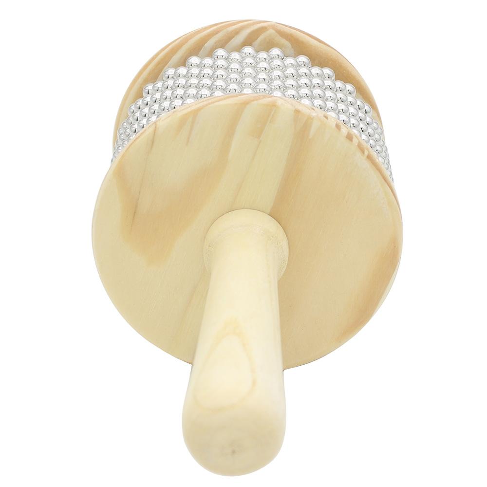 Wooden Handle Cabasa Metal Bead Percussion Instrument Latin Rhythm Shaker Pop Hand Shaker for Music Class Band Kids Adults