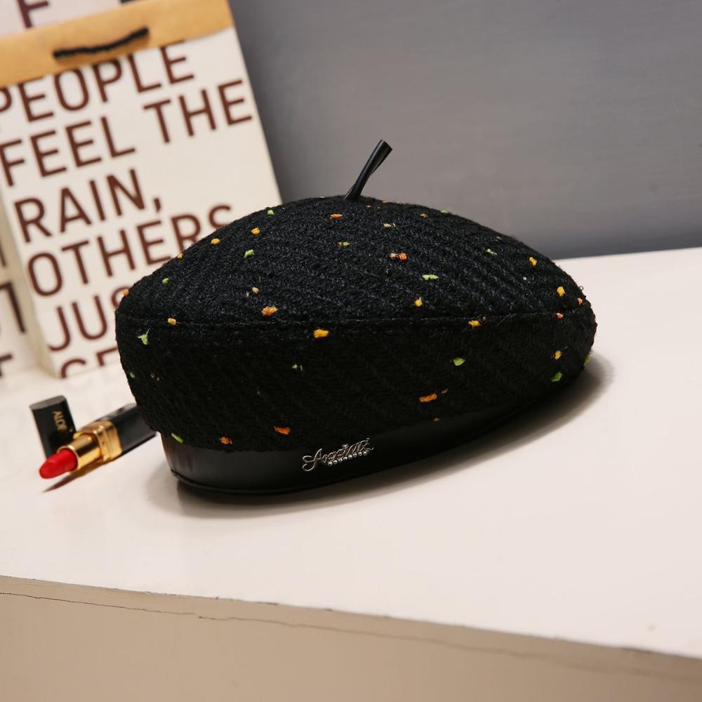 Black Beret Ladies' Beret - New Autumn/Winter Style - Elegant Octagonal Artist's Hat