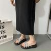2024 Summer Thick-soled New Rhinestone Cross-strap Outer Slippers Fashionable Versatile Beach Shoes Fashionable Cool Slippers