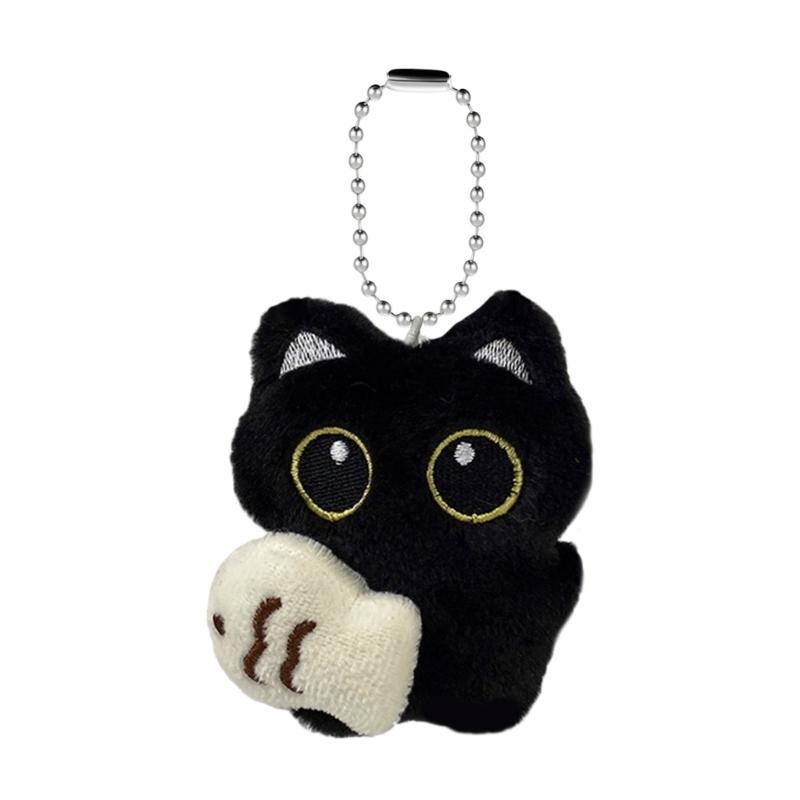 Black Cats Keychain Bag Charm With Ghostly Wing Soft Plush Lovely Style Christmas Halloween Gift Accessories