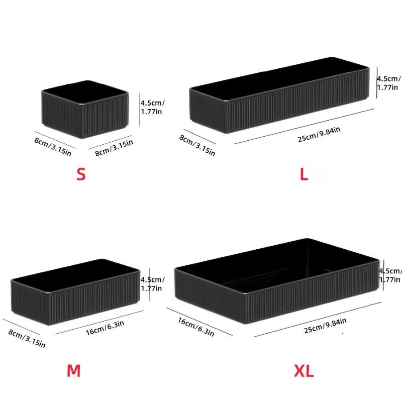 12pcs Multifunct Black Acrylic Transparent Drawer Organizer Set Desktop Storage Box for Makeup Beauty Office Supplies Organizers