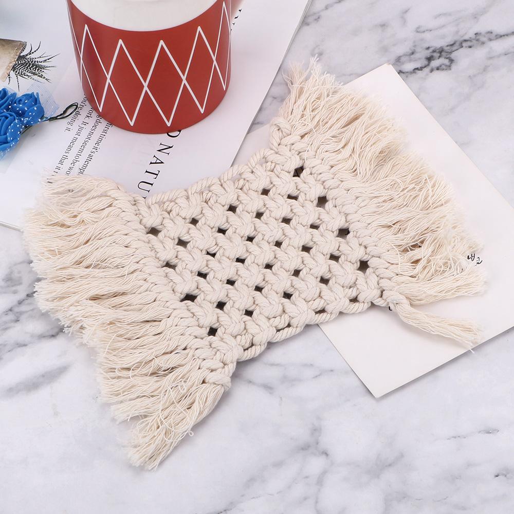 Podložky pod šálek kávy Severní Evropa Styl Macrame Podložka pod šálek Kuchyňské Protiskluzové izolační podložky Bohemia Stolní podložka Čistá ručně vyráběná bavlna