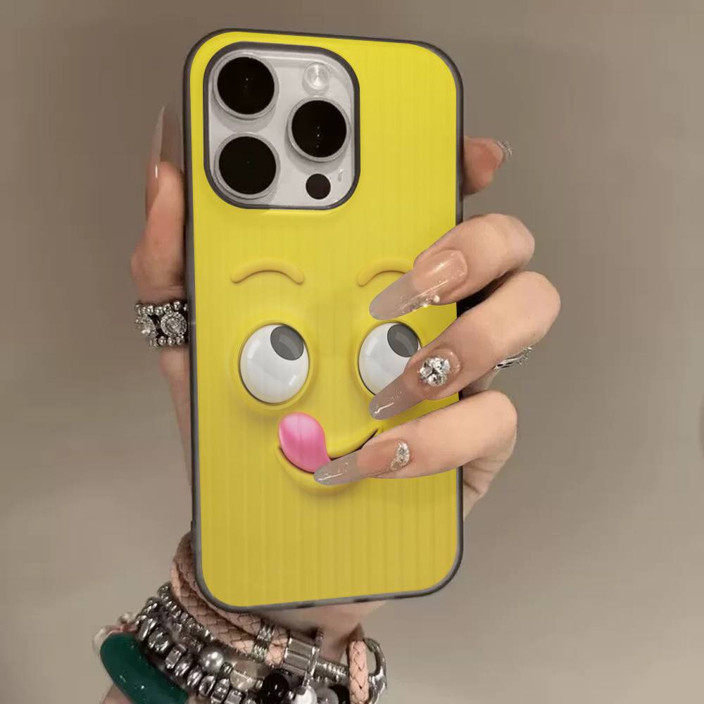 Funny Face For IPhone 17 16 15 14 13 12 11 Pro Max Plus Pro Clear Phone Cover Non-Slip Shell