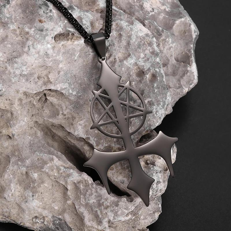 Stainless Steel Trinity Celtic Knot Nordic Rune Pendant Necklace Retro Ethnic Irish Knot Lucky Amulet Jewelry for Men