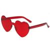 Love Heart Shape Sunglasses Women Rimless Frame Tint Clear Lens Colorful Sun Glasses Female Red Pink Yellow Shades Travel