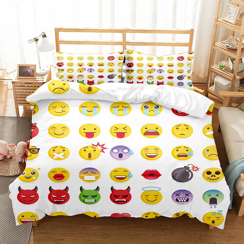 Three-Piece Cartoon Picture/Car/Emoji Digital Printing Bedding Trade