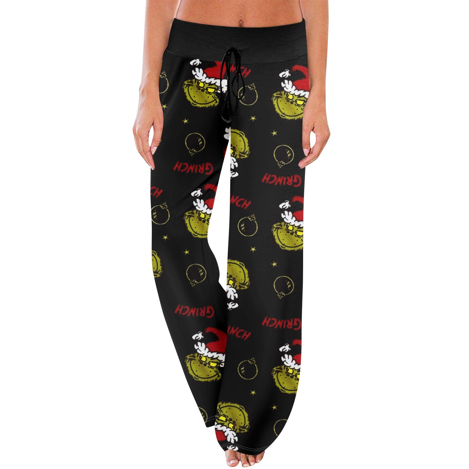 

Пижамные штаны в стиле аниме, повседневные брюки с эластичной резинкой на талии, удобные прямые свободные брюки для йоги S чёрный