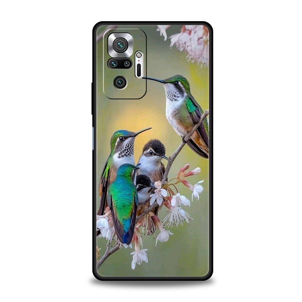 Hummingbird Phone Case For Xiaomi Redmi Note 14 13 5G 10 11 12 Pro Plus 4G 14C 13C 12C 10C Black Cover