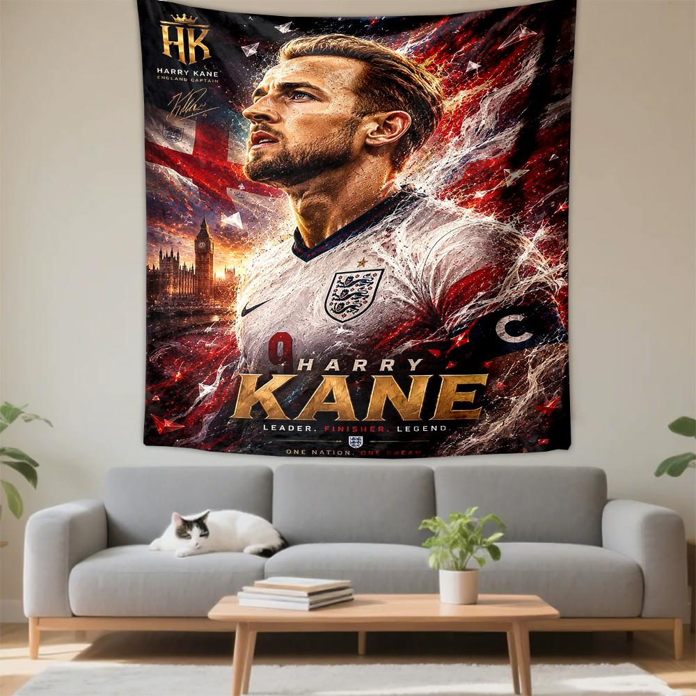 Harry Kane Capitano dell'Inghilterra 9 Leader d'Oro Tappezzeria Decorativa da Parete per Appassionati di Calcio Casa in Stile Bohemien