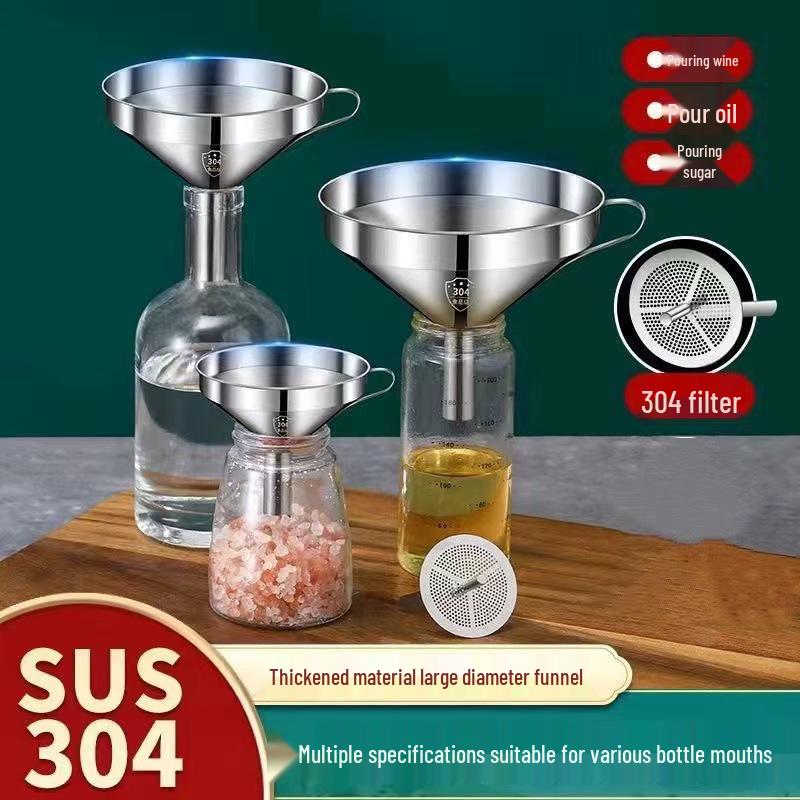 

Набор кухонных воронок из нержавеющей стали 304 с сеткой-фильтром для масла и вина, различных размеров