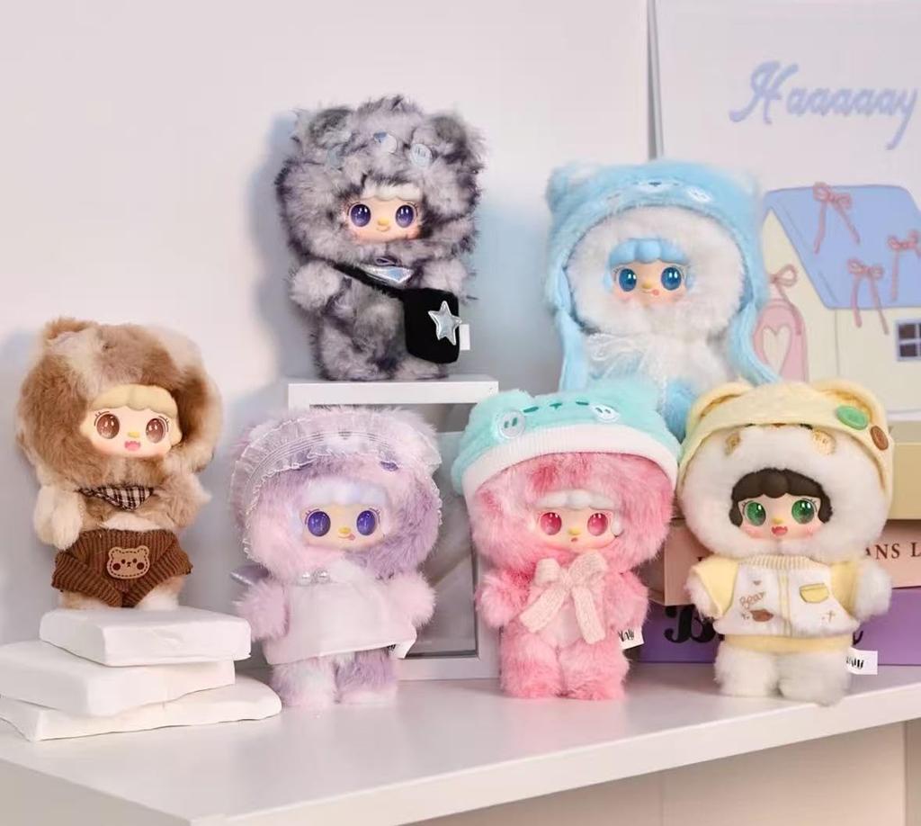 Little Bear Hibernation Plan Plush Mascot  3-type Eye Plate Structure, Gently Move To Change Expression, Fluffy Winter Design, Perfect for