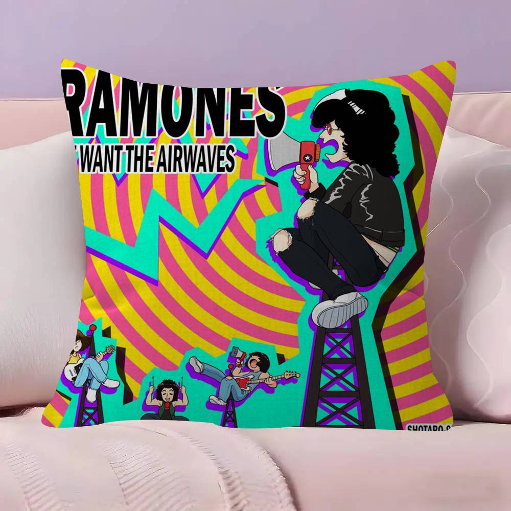 Band Punk RRamones anime Kissenbezug Dekokissen Sofa Heimdeko Hülle Kissenbezüge