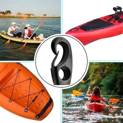 10 st Svarta Plast Återanvändbara Elastiska Krokar Båtar Stötdämparlina Krok För Kajak Kanot Elastisk Rep Roddbåt Förtöjningslina Krok