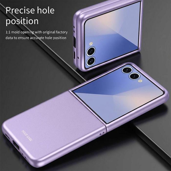 Case for Samsung Galaxy Z Flip 8, Rigid Slim Anti-Scratch Shockproof Purple - 2 Tempered Glasses