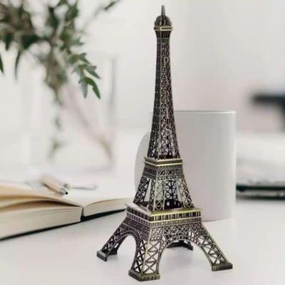 1 Piece Metal Eiffel Tower Antique Vintage Statue for Room, Office, Decorative Showpeice for Home, Desk Decor, Table Stand Holder (25 Cm)