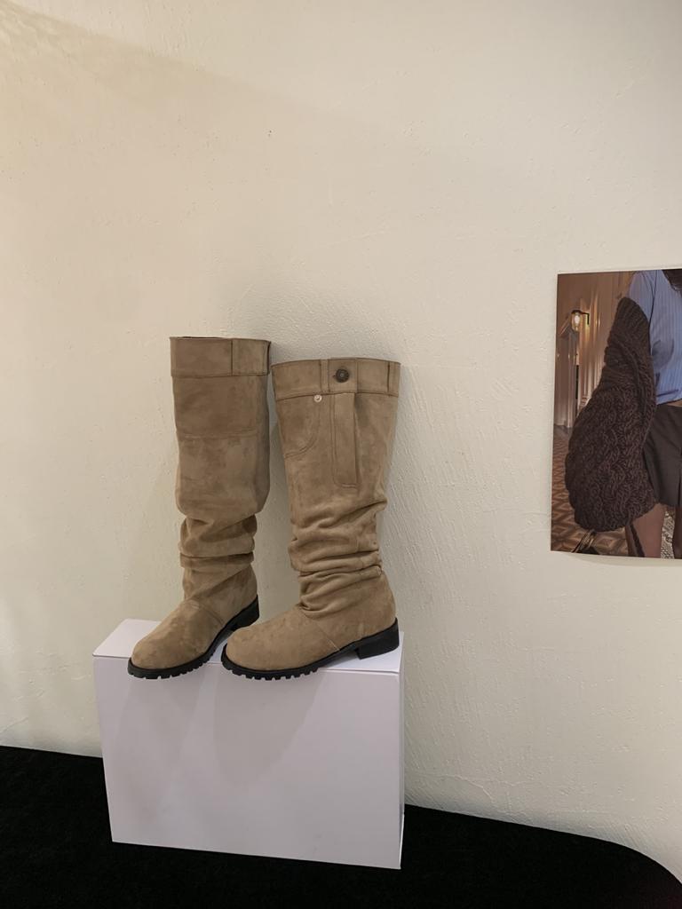 Thick heel French retro knee boots women's boots autumn and winter new tall stacking boots
