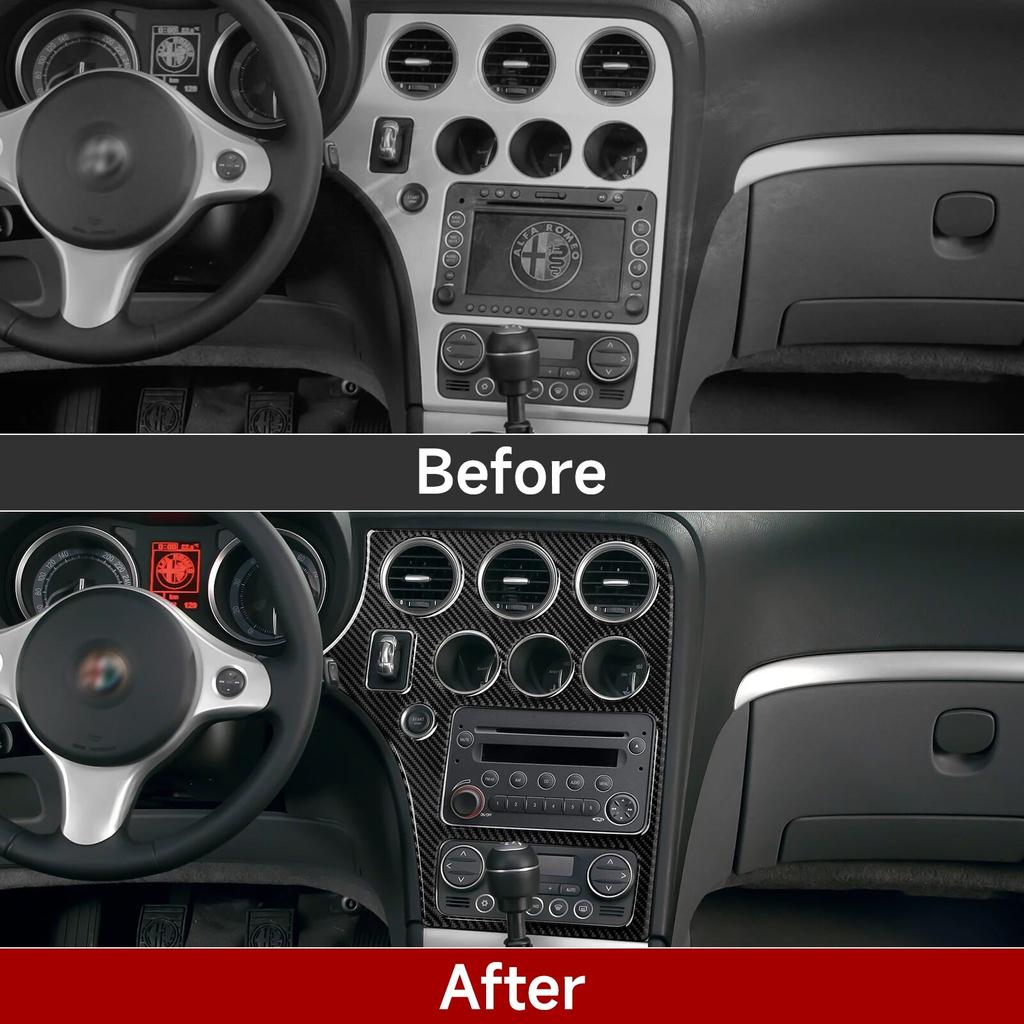 Autocolant Panou CD Auto Ornament Fibră de Carbon Pentru Alfa Romeo 159 Brera Spider 2004 2005 2006 2007 2008 2009 2010 2011 Accesorii