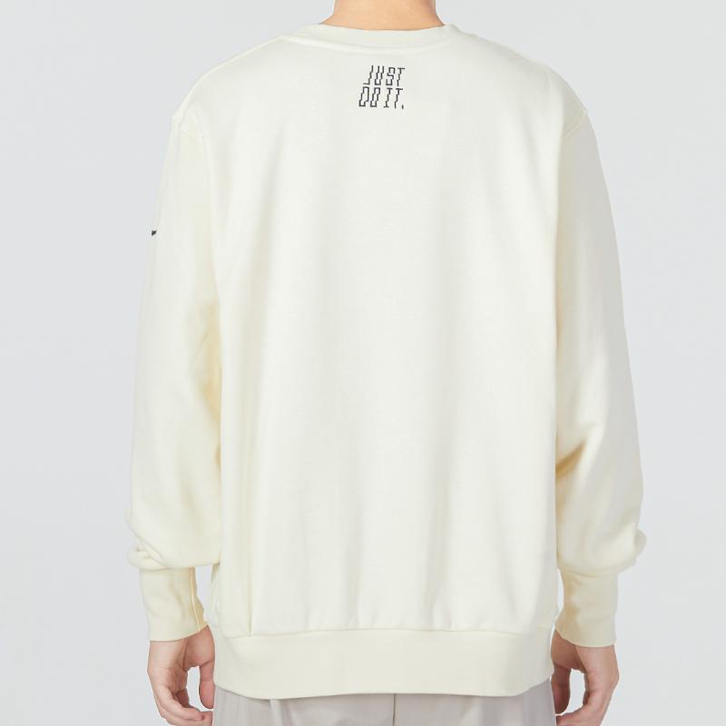 Nike Sweat-shirt ras du cou standard pour hommes Tops Blanc lait FB1831-113