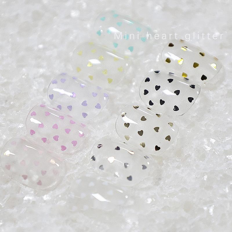 1Jar 1Mm Mini Sparkling Love Nail Glitter Sparkling Heart Nail Decoration Nail Salon Design Cute Accessories Diy Nail Art Design