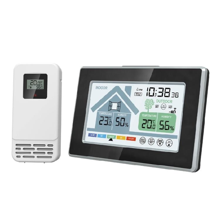 Цифровой измеритель температуры и влажности Настольные термометры Гигрометр Индикатор ЖК-дисплей Метеостанции с часами-будильником 1